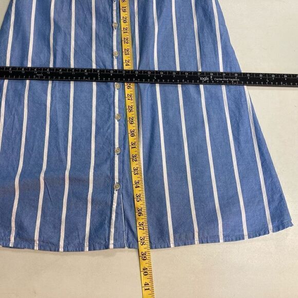 A NEW DAY Women’s Dress Front Button Blue & White Striped Size Small Sleeveless - Picture 3 of 6